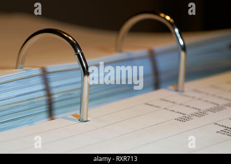 File folder with the sales figures on a desk Stock Photo