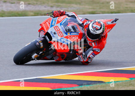 Jorge Lorenzo (SPA) of Ducati Team during MotoGP Pramac Motorrad Grand Prix Deutschland at Sachsenring, Germany, July 13th 2018 Stock Photo