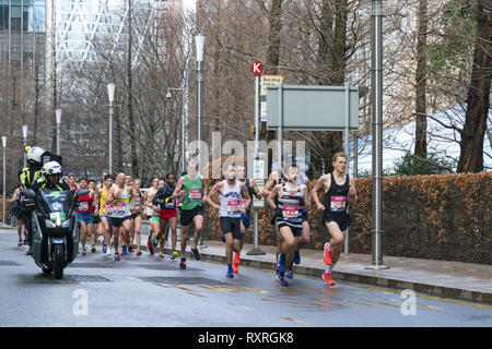 London, UK. 10th Mar 2019. Athletic elite runners compete in fundraising charity event The Vitality Big Half marathon. Credit: AndKa/Alamy Live News Stock Photo