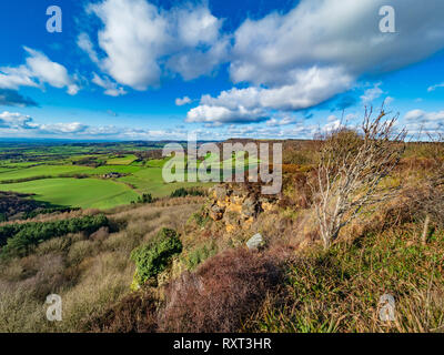 View from the top of Sutton Bank, Hambleton Hills, North Yorkshire, UK.