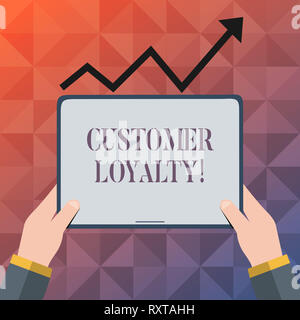 Text sign showing Customer Loyalty. Business photo text Client Satisfaction LongTerm relation Confidence Stock Photo