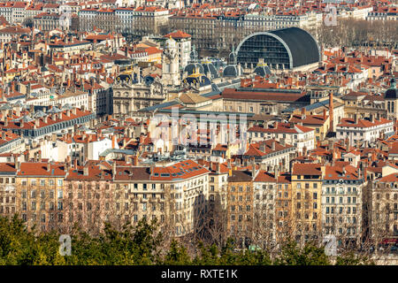 the City Hall on the Place des Terreaux and the Opera, Lyon Stock Photo