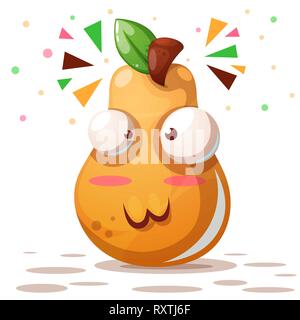 Cute pear illustration - cartoon characters. Stock Vector