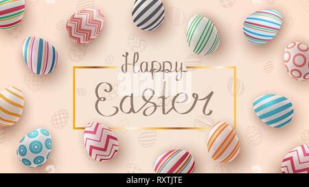 Happy easter. Realistic egg template. Stock Vector