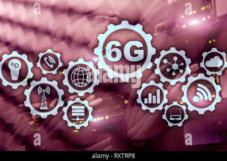 Future Communications Fast Technology. 6G Network Connection Concept. High Speed Mobile Wireless Technology. Stock Photo