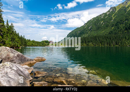 Morskie Oko in the Polish Tatra Mountains during Summertime Stock Photo