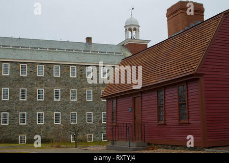 Wilkinson and Brown Mill Buildings at Slater Historical Park, Pawtucket, RI. Great historical, walking museum dedicated to Samuel Slater the founder. Stock Photo