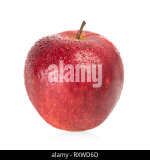 Apple with waper drops on a white background Stock Photo