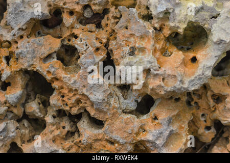 Texture by a lot of stone hole in garden. Stock Photo