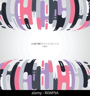 Abstract rounded shapes lines bending transition background with copy space. Halftone style pastels color. Vector illustration Stock Vector