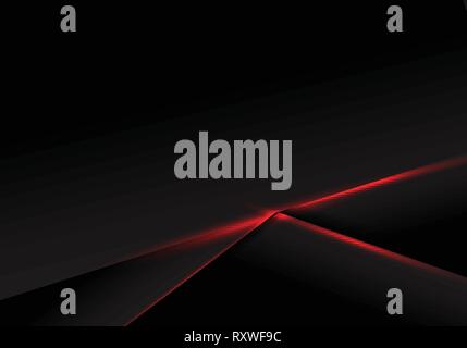 Abstract template black frame layout metallic red light on dark background. Futuristic technology concept. Vector illustration Stock Vector