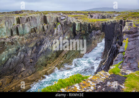 Natural Stone Bridge at the Dunmanus Bay, West Cork Stock Photo