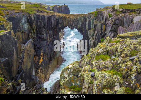 Natural Stone Bridge at the Dunmanus Bay, West Cork Stock Photo