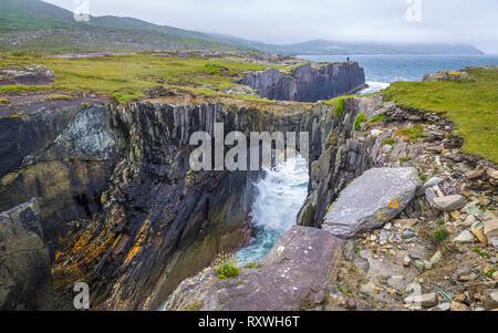 Natural Stone Bridge at the Dunmanus Bay, West Cork Stock Photo