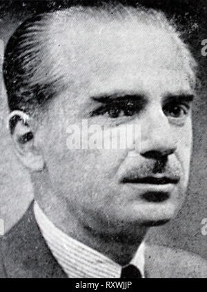 Ramon Serrano Suner (1901 - 2003), Spanish politician during the first stages of General Francisco Franco's Spanish State, between 1938 and 1942, when he held the posts of President of the Spanish Falange caucus (1936), and then Interior Minister and Foreign Affairs Minister. Serrano Suner was known for his pro-Third Reich stance during World War II, when he supported the sending of the Blue Division to fight along with the Wehrmacht on the Russian front. He was also the brother-in-law of the Spanish caudillo General Franco, Stock Photo