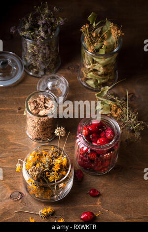 Medicinal Tea Blanks, top view Stock Photo