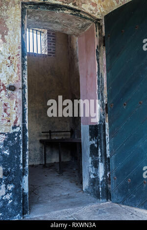 Prison of St-Laurent-du-Maroni, in French Guiana. Cells of the solitary ...