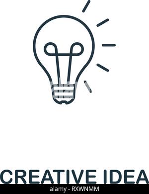 Creative Idea icon. Thin outline style design from design ui and ux icons collection. Creative Creative Idea icon for web design, apps, software Stock Vector