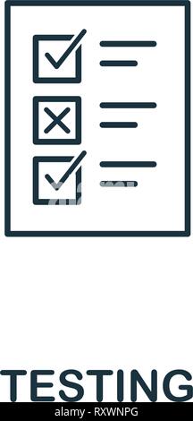 Testing icon. Thin outline style design from design ui and ux icons collection. Creative Testing icon for web design, apps, software, print usage Stock Vector