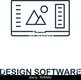 Design Software icon. Thin outline style from design ui and ux icons collection. Creative Design Software icon for web design, apps, software, print Stock Vector