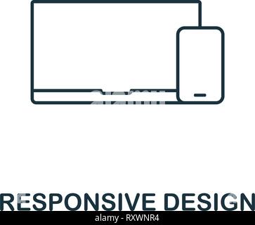Responsive Design icon. Thin outline style from design ui and ux icons collection. Creative Responsive Design icon for web design, apps, software Stock Vector