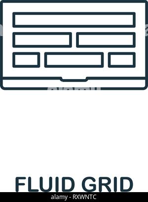 Fluid Grid icon. Thin outline style design from design ui and ux icons collection. Creative Fluid Grid icon for web design, apps, software, print Stock Vector