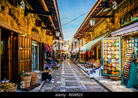 Byblos Old Souk Open Air Passage with Souvenir Shops Stock Photo