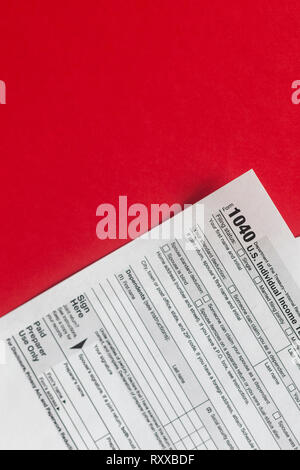 1040 tax form 2018. U.S Individual Income Tax Return 2018 Stock Photo