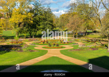 Peel Park from the steps of the Salford Museum and Art Gallery, Salford, Manchester, England, UK Stock Photo