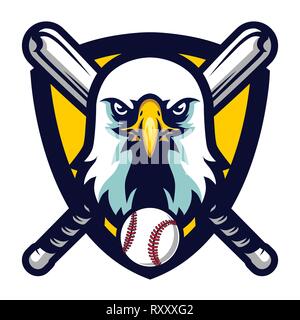 Modern Professional Eagle Baseball Team Logo Badge Stock Vector