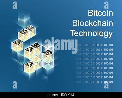 Cryptocurrency and blockchain isometric composition with people, analysts and managers working on crypto start up. Isometric vector illustration. Stock Vector
