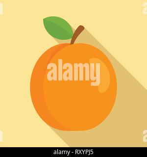 Fresh eco apricot icon. Flat illustration of fresh eco apricot vector icon for web design Stock Vector