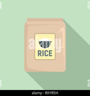 Market rice pack icon. Flat illustration of market rice pack vector icon for web design Stock Vector