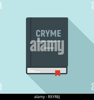 Cryme book icon. Flat illustration of cryme book vector icon for web design Stock Vector