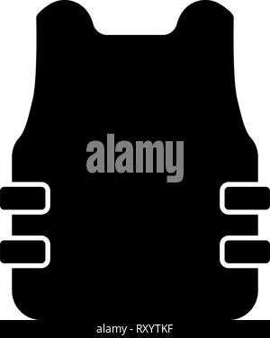 Bullet-proof vest flak jacket icon black color vector illustration flat style simple image Stock Vector