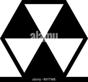 Abstract cube shape Hexagon box icon black color vector illustration flat style simple image Stock Vector