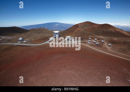 Observatory, Mauna Kea summit, Hawaii, USA. Stock Photo