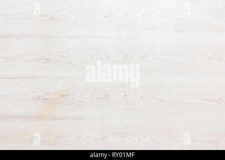 Table top view of wood texture in white light natural color background. Grey clean grain wooden floor birch panel backdrop with plain board pale detai Stock Photo