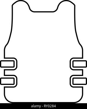 Bullet-proof vest flak jacket icon black color vector illustration flat ...