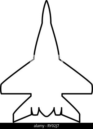 Aerospace and defense, military aircraft icon set. Thin line design for ...