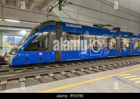 Porto Metro system station at Porto airport Stock Photo