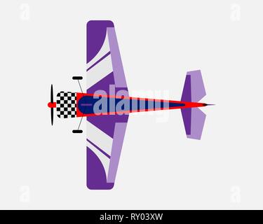 Airplane with a propeller. Bottom view. Vector illustration. Stock Vector