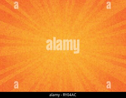 Abstract sun burst orange color circle pattern texture design background. You can use for sales poster, promotion ad, artwork of text, cover design. i Stock Vector