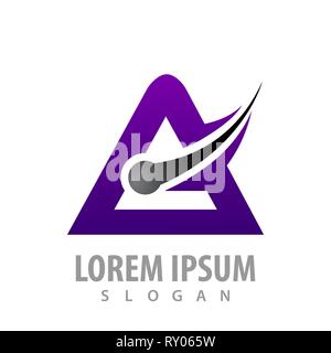 triangle letter A with comet logo concept design. Symbol graphic template element Stock Vector
