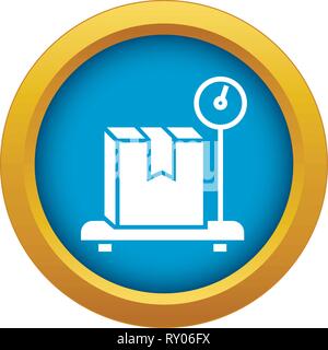 Weight delivery box icon blue vector isolated Stock Vector