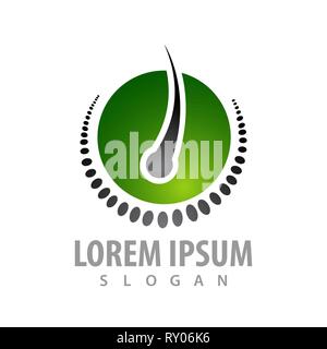 Circle micro hair deatil logo concept design. Symbol graphic template element Stock Vector
