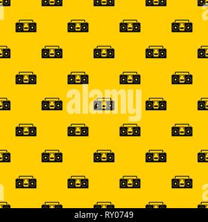 Vintage tape recorder pattern vector Stock Vector