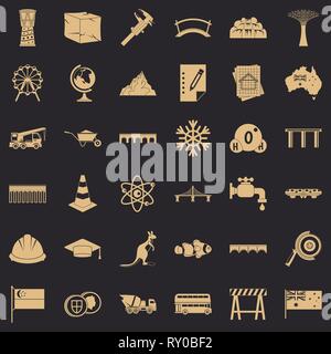 Bridge icons set, simple style Stock Vector