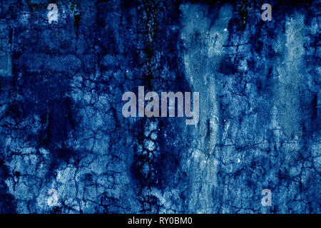 Abstract grunge dark navy background, textured wall Stock Photo