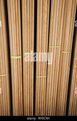 Large rectanguler wood panels stacked up together in display Stock Photo